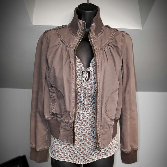 21 Jackets & Blazers - Light Weight Full Zip Brown Washed Jacket